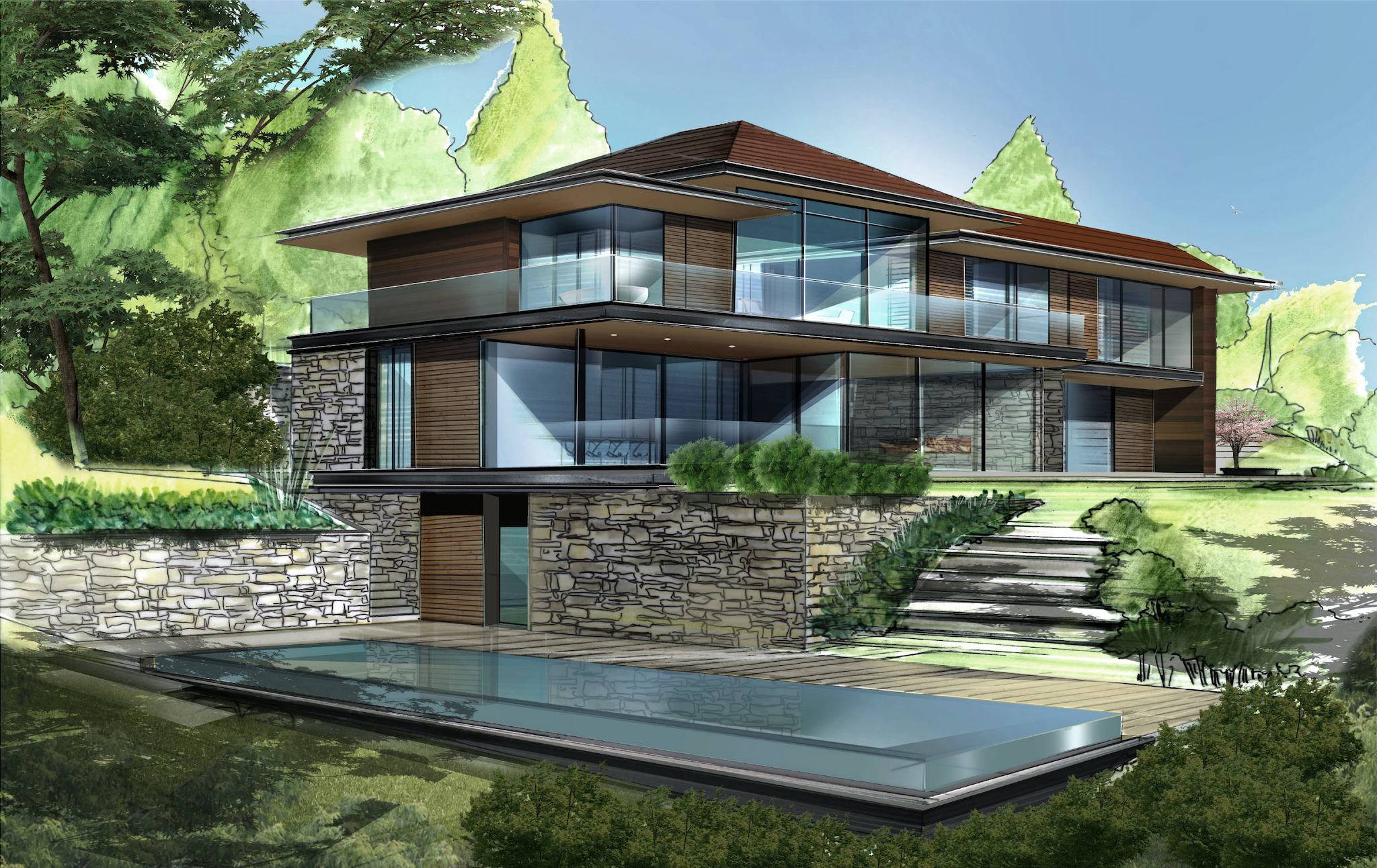 3 Chambres Maison, Maison contemporaine